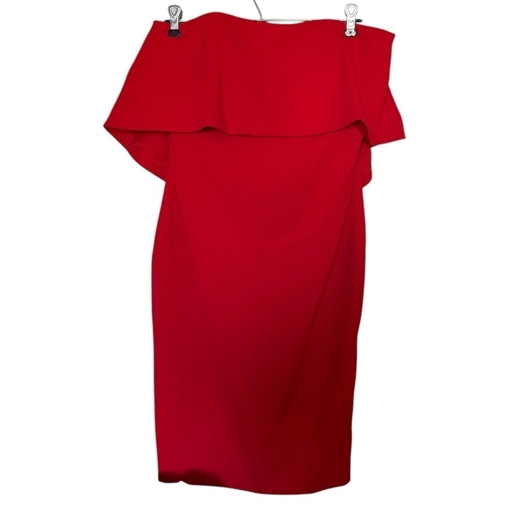 Badgley Mischka Strapless Drape Bodycon Dress